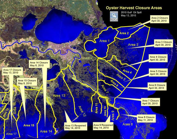 Louisiana closes Terrebonne oyster bed Desdemona Despair